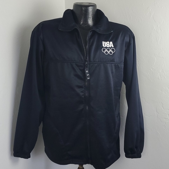 USA Olympic Committee jacket blue full zipper embroidered adult size L - Picture 2 of 6